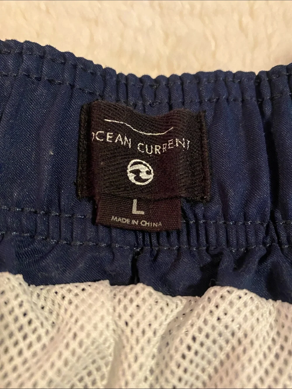 Ocean Current Men’s Navy & White Star Stripe Board Shorts
